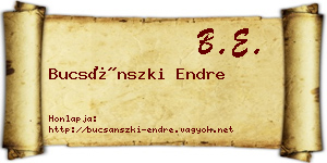 Bucsánszki Endre névjegykártya