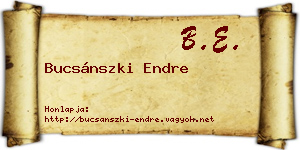 Bucsánszki Endre névjegykártya