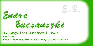 endre bucsanszki business card